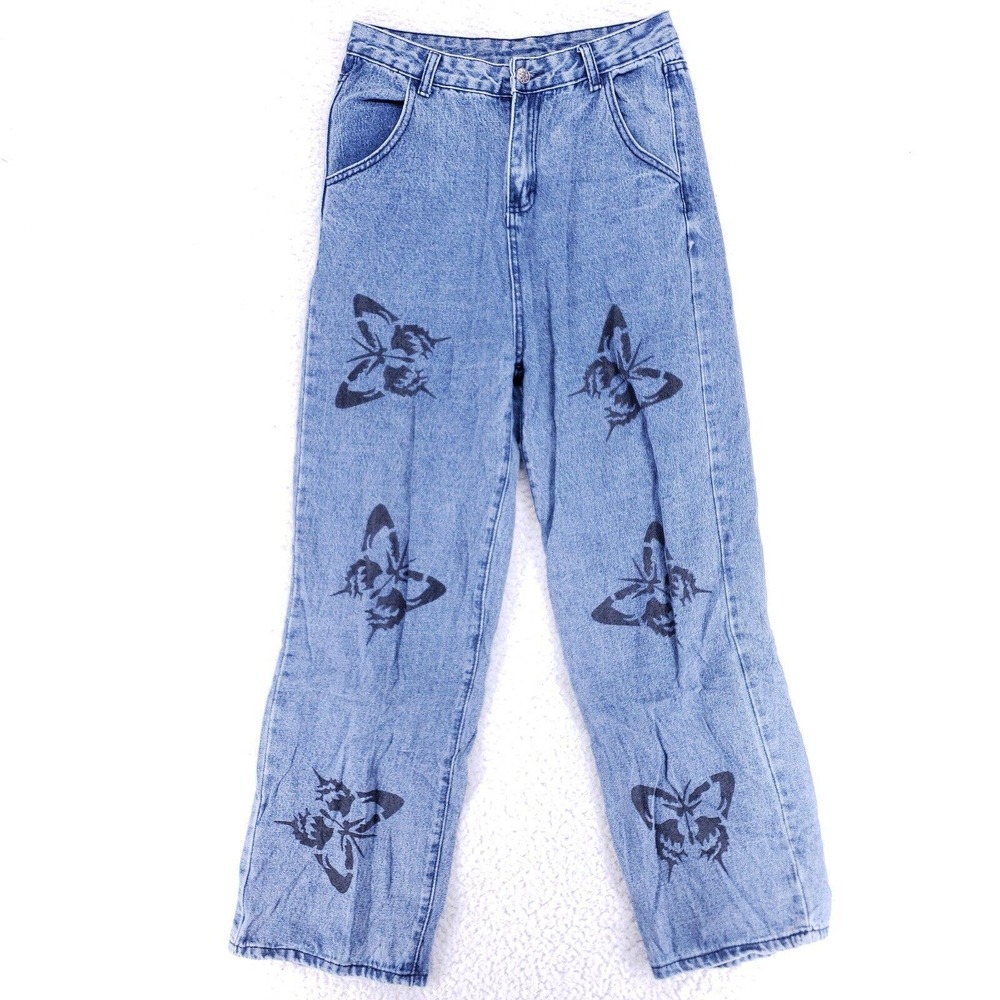 Jeans Denim Cotton Womens SZ 6 Blue Straight Stretch VTG Mid Rise 90s butterfly